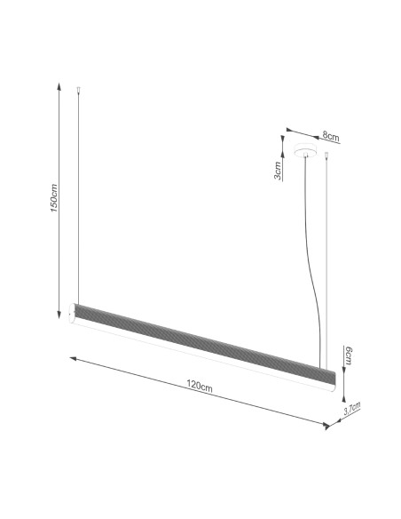 Lampa wisząca FARGE czarna LED 3000K