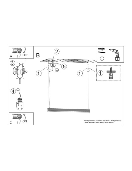 Lampa wisząca FARGE czarna LED 3000K