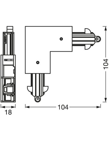 ŁĄCZNIK DO OPRAWY SZYNOWEJ TRACKLIGHT CORNER CONNECTOR WT 