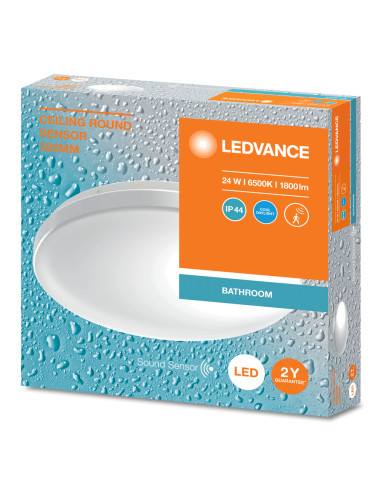 PLAFON LED CEILING  ROUND 325 SENSOR DZWIĘKU 24W 6500K zimna biała IP44 