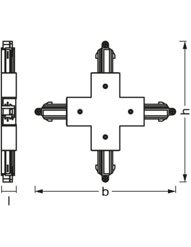 ŁĄCZNIK DO OPRAWY SZYNOWEJ TRACKLIGHT CROSS CONNECTOR BK 