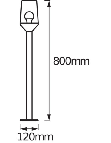 OPRAWA ENDURA CLASSIC CALICE SŁUPEK 80CM E27 IP44 STAL NIERDZEWNA 