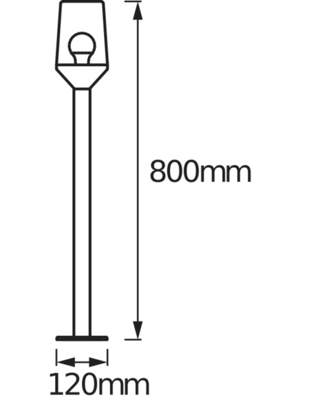 OPRAWA ENDURA CLASSIC CALICE SŁUPEK 80CM E27 IP44 STAL NIERDZEWNA 