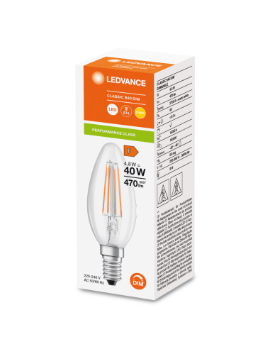 ŻARÓWKA LED P CLB40 DIM 4,8W 2700K ciepła biała  E14 FIL 470LM 