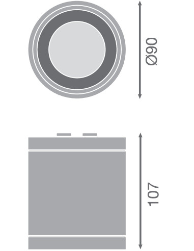 DOWNLIGHT SURFACE DN 90 P 15W 4000K neutralna biała  36D IP65 BK 
