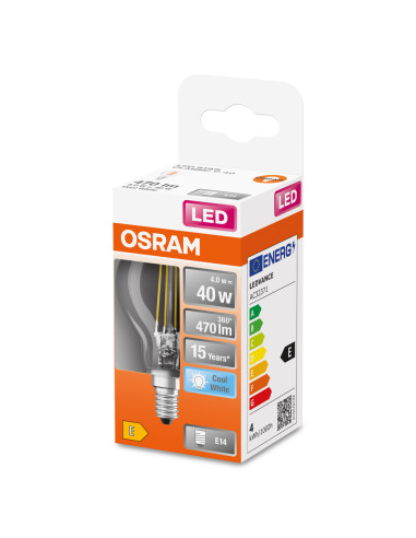 ŻARÓWKA LED STAR RF CLP40 4W 4000K neutralna biała E14 FIL 470LM 