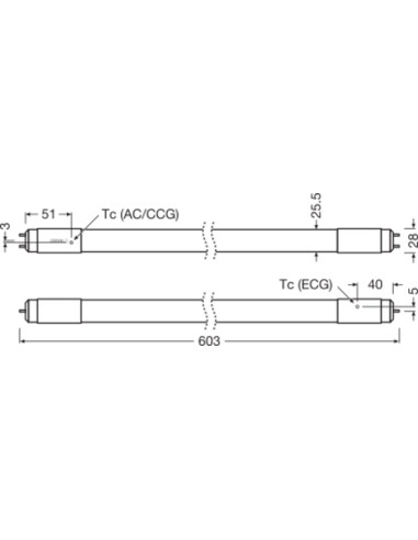 ŚWIETLÓWKA LED ST8 PROU UN 0,6M 7,5W 3000K ciepła biała  1000LM TUBA LED ECG+CCG+AC MAINS 