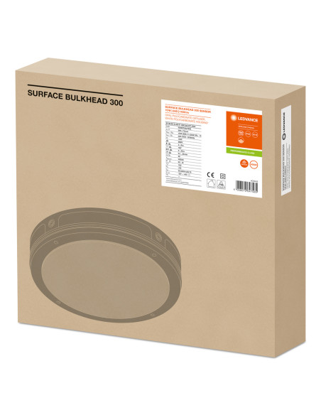 PLAFON SURFACE BULKHEAD SENSOR 300 15W/4000K WT IP65 