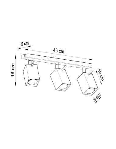 Plafon MERIDA 3 biały