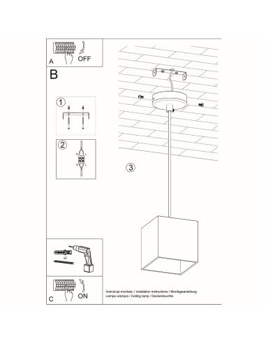 Lampa wisząca QUAD 1 biały