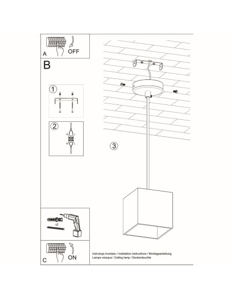 Lampa wisząca QUAD 1 biały