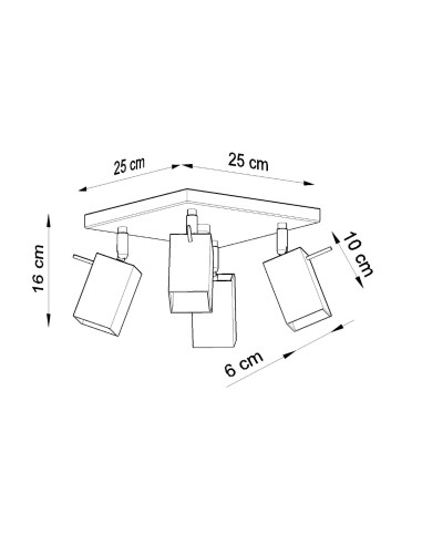 Plafon MERIDA 4 czarny