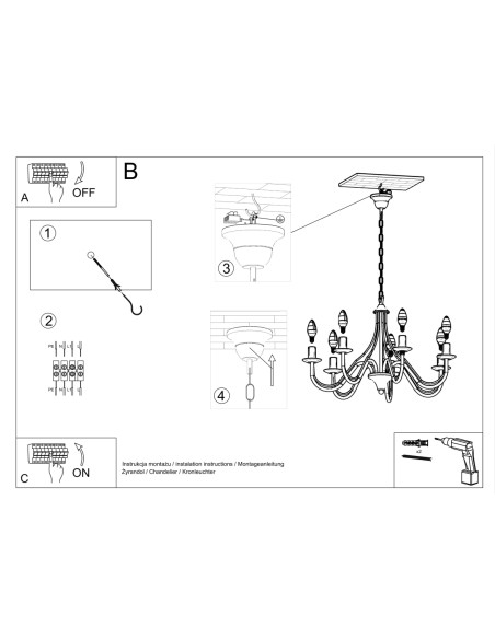 Żyrandol MINERWA 7 biały
