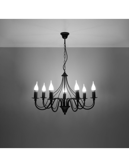 Żyrandol MINERWA 7 czarny