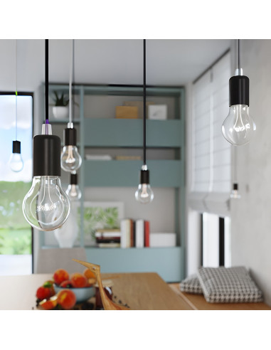 Lampa wisząca EDISON czarna