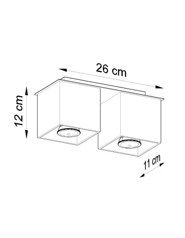 Plafon QUAD 2 szary