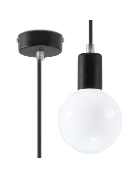 Lampa wisząca EDISON czarna