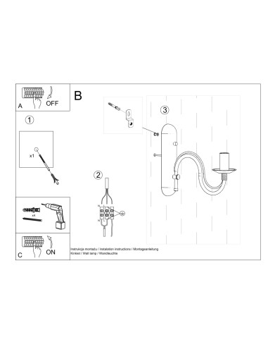 Kinkiet MINERWA czarny