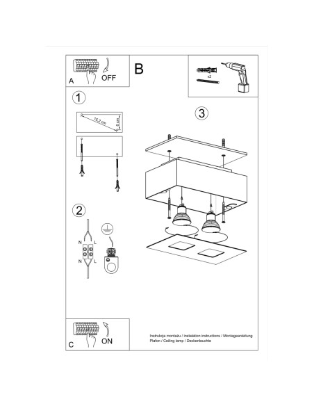Plafon MONO 2 biały