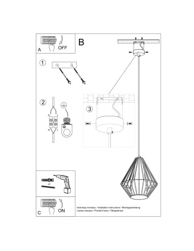 Lampa wisząca DEMI czarna