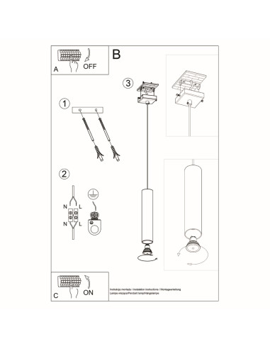 Lampa wisząca LAGOS 1 czarny