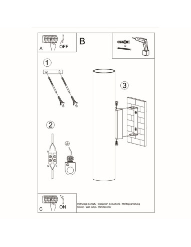 Kinkiet LAGOS 2 czarny