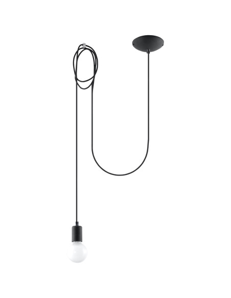 Lampa wisząca EDISON 1 LONG czarny