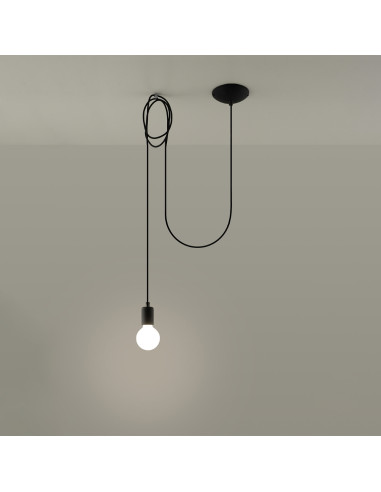 Lampa wisząca EDISON 1 LONG czarny