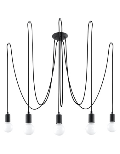 Żyrandol EDISON 5 czarny