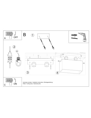Plafon QUAD MAXI biały
