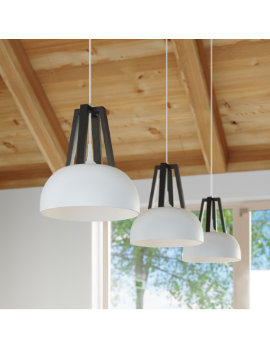 Lampa wisząca CASCO biała/czarna
