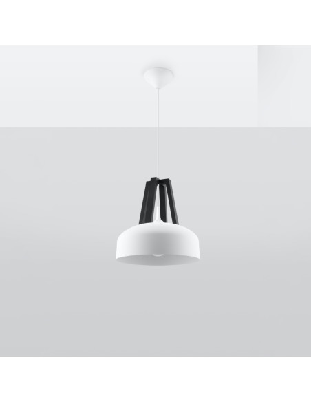 Lampa wisząca CASCO biała/czarna
