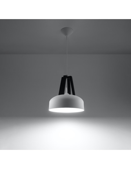 Lampa wisząca CASCO biała/czarna