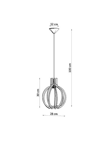 Lampa wisząca ARANCIA naturalne drewno