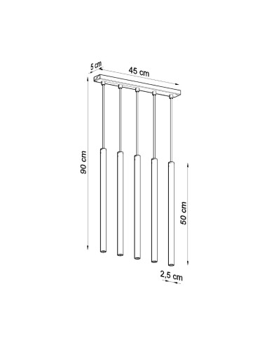 Lampa wisząca PASTELO 5 czarna