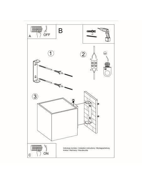 Kinkiet QUAD naturalne drewno