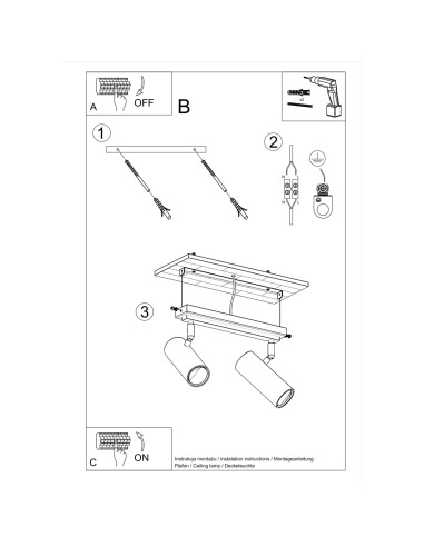 Plafon DIREZIONE 2 biały
