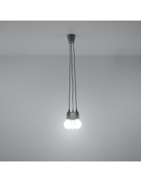 Lampa wisząca DIEGO 3 szara