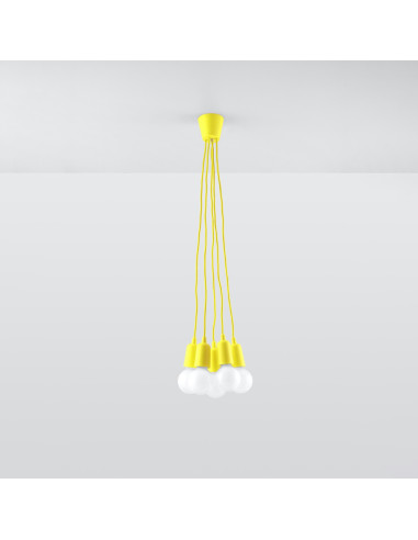 Lampa wisząca DIEGO 5 żółta
