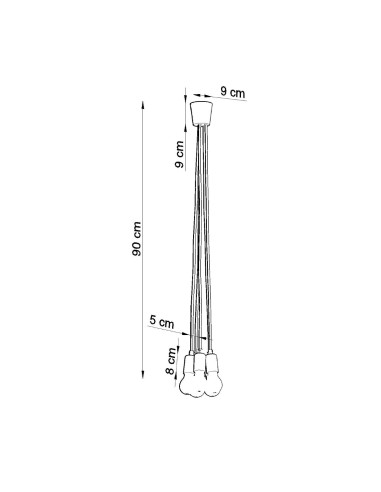 Lampa wisząca DIEGO 5 zielony