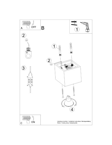 Plafon QUAD 1 czarny
