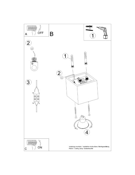 Plafon QUAD 1 czarny