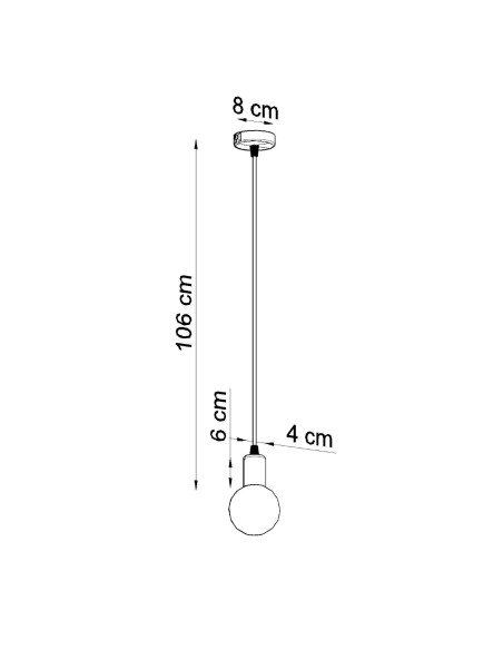 Lampa wisząca EDISON czarna