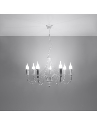 Żyrandol MINERWA 7 biały