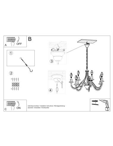 Żyrandol MINERWA 7 biały