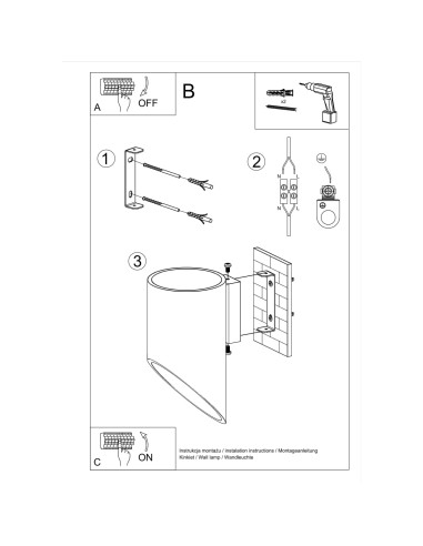 Kinkiet PENNE 20 czarny