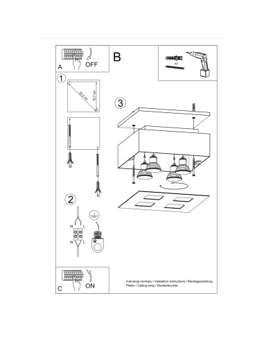 Plafon MONO 4 biały