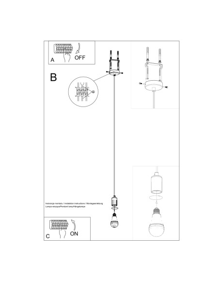 Lampa wisząca EDISON czarna