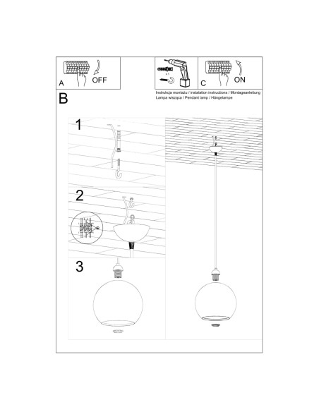 Lampa wisząca BALL czerwona
