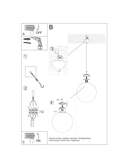 Lampa wisząca UGO 40 chrom